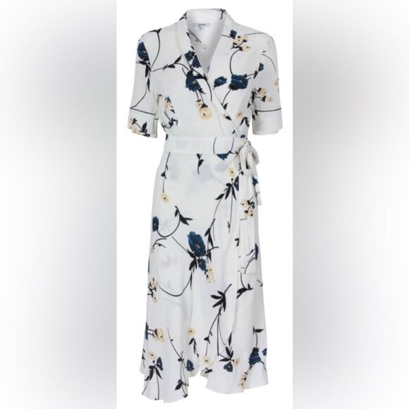 GANNI DALTON CREPE VANILIA KIMONO WRAP DRESS LADIES sz 38